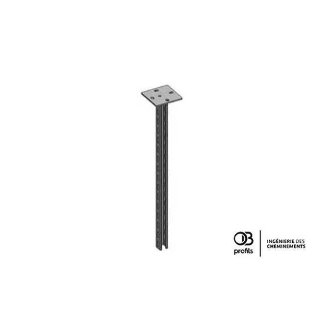 OB Profils - P41 ceiling bracket - perforated 3 sides - square plate