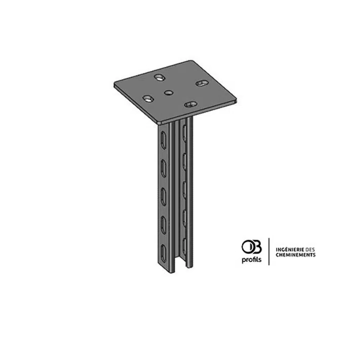 P41 ceiling bracket - perforated 3 sides - square plate