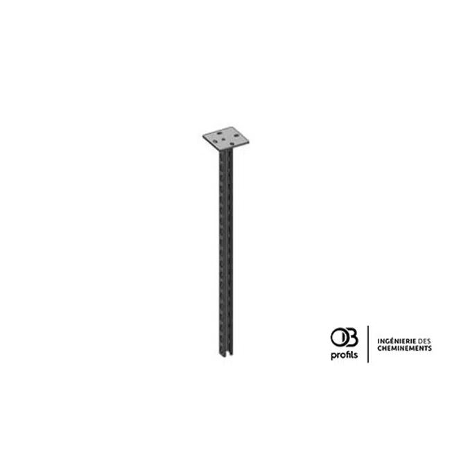 OB Profils - P41 ceiling bracket - perforated 3 sides - square plate