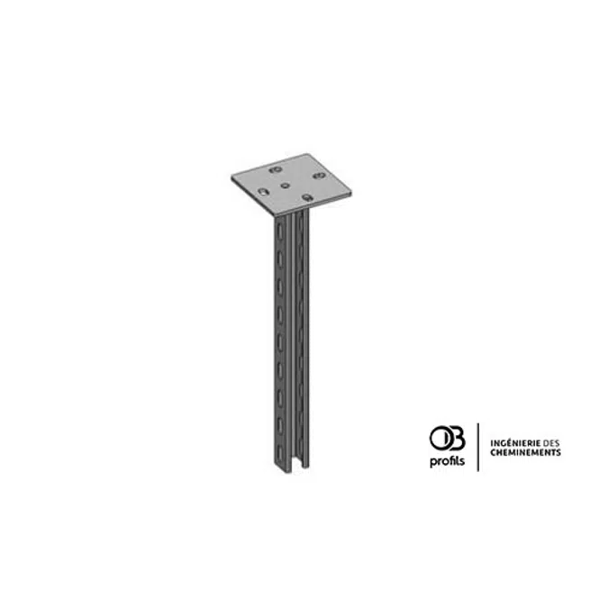 OB Profils - P41 ceiling bracket - perforated 3 sides - square plate