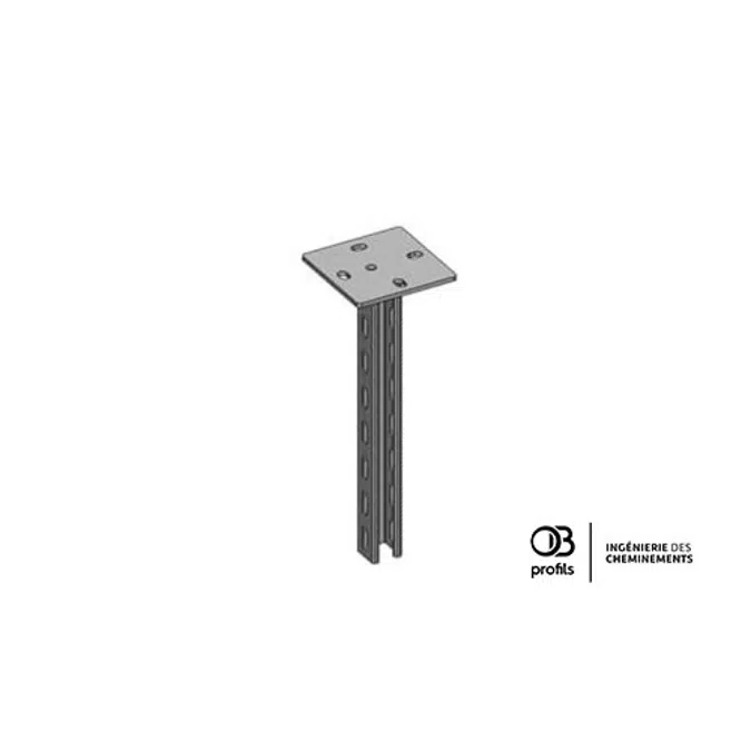 OB Profils - P41 ceiling bracket - perforated 3 sides - square plate