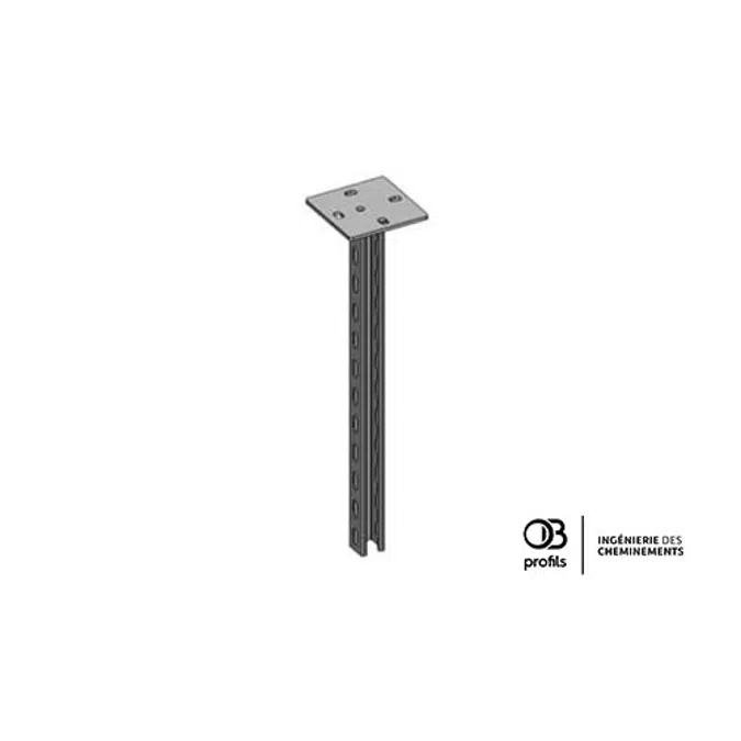 OB Profils - P41 ceiling bracket - perforated 3 sides - square plate