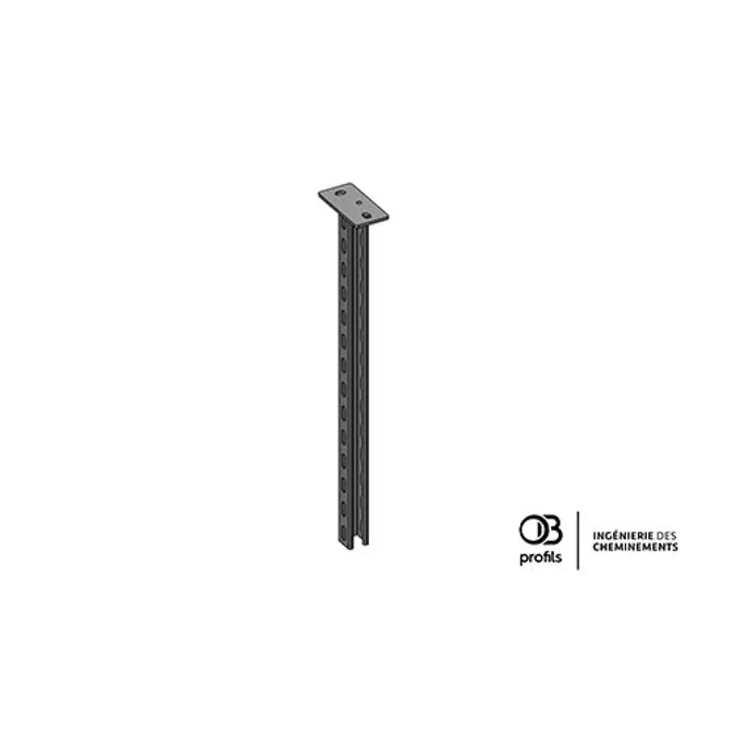 OB Profils - P41 ceiling bracket - perforated 3 sides - rectangle plate