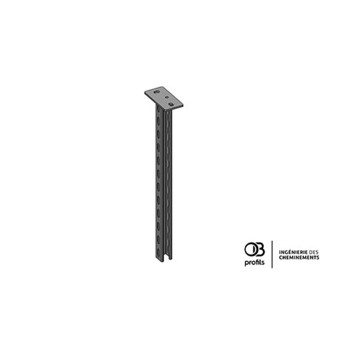 OB Profils - P41 ceiling bracket - perforated 3 sides - rectangle plate