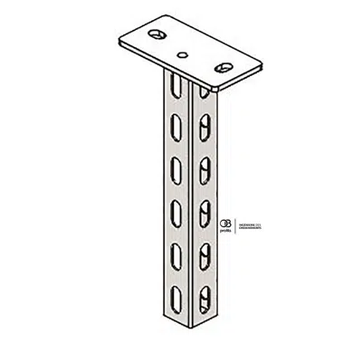 画像 OB Profils - P41 ceiling bracket - perforated 3 sides - rectangle plate