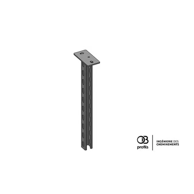 P41 ceiling bracket - perforated 3 sides - rectangle plate