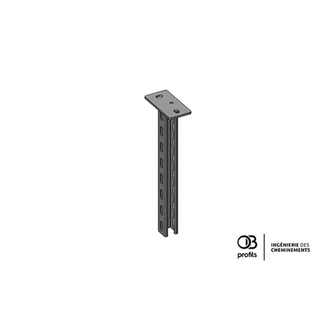 OB Profils - P41 ceiling bracket - perforated 3 sides - rectangle plate