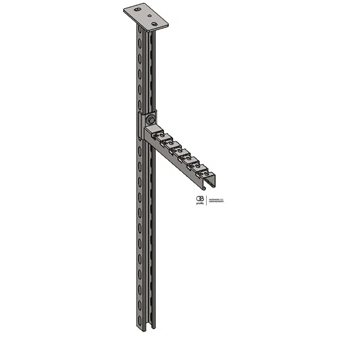 OB Profils - P41 ceiling bracket - perforated 3 sides - rectangle plate