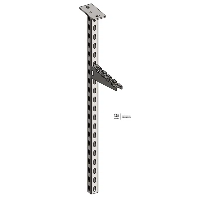 OB Profils - P41 ceiling bracket - perforated 3 sides - rectangle plate