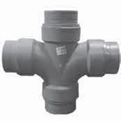 Image for Double Sanitary Tee/Cross - D90T - Blueline No-Hub