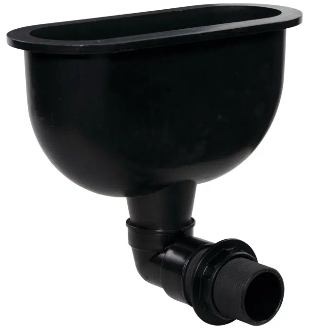 Cup Sink, Oval, Laboratory, Horizontal Outlet, 3 IN x 9 IN x 5 IN - CS6