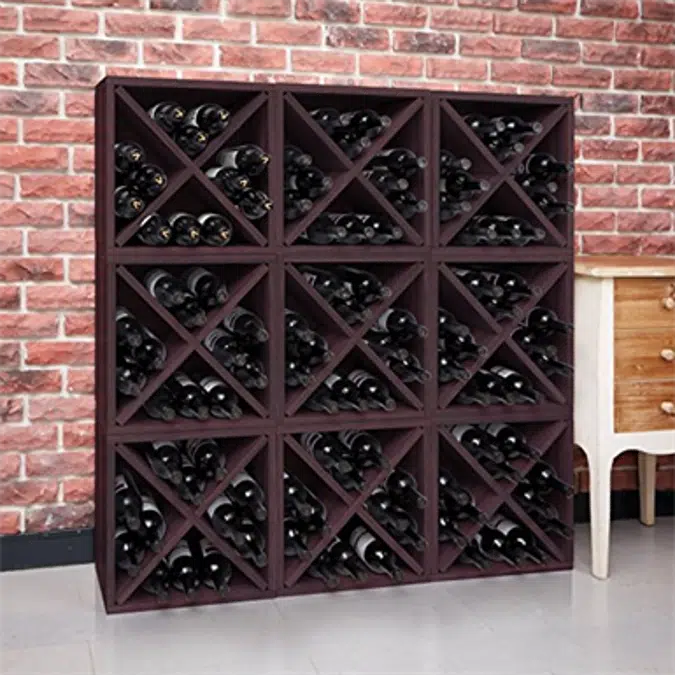 Way Basics Stackable 12-Bottle Tabletop Wine Rack Cube Storage, Espresso