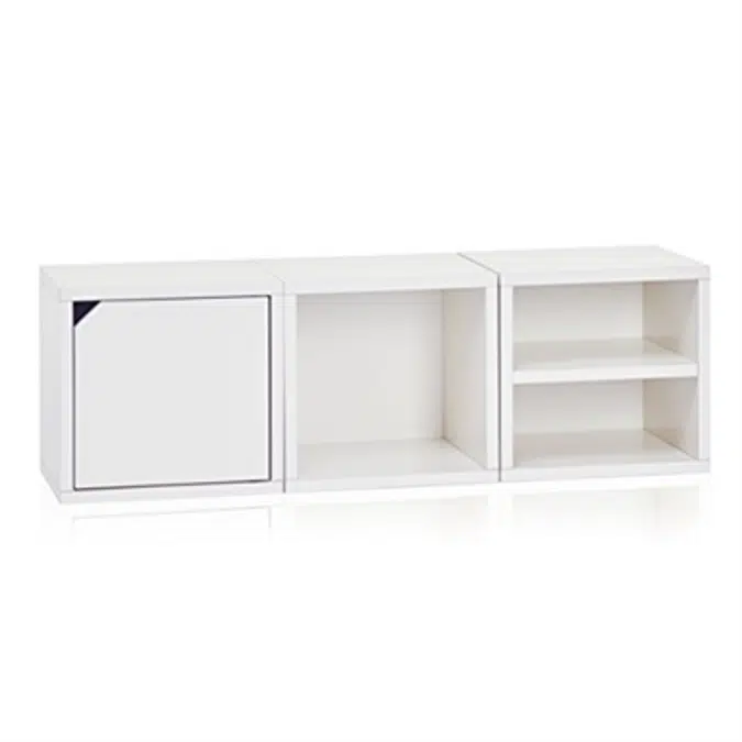 Way Basics Eco Stackable Connect Storage Cube with Shelf Cubby Organizer, White (Tool-Free Assembly and Uniquely Crafted from Sustainable Non Toxic zBoard Paperboard)