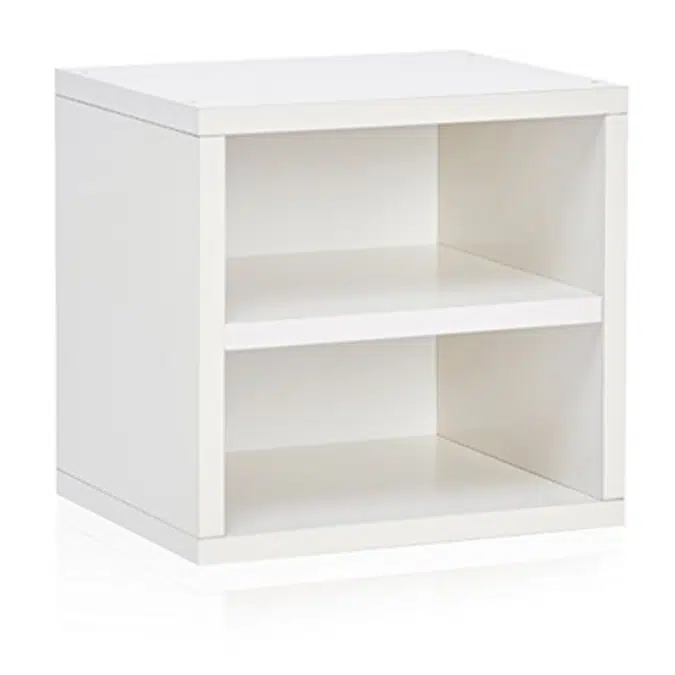 Way Basics Eco Stackable Connect Storage Cube with Shelf Cubby Organizer, White (Tool-Free Assembly and Uniquely Crafted from Sustainable Non Toxic zBoard Paperboard)