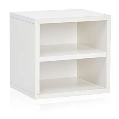 Image for Way Basics Eco Stackable Connect Storage Cube with Shelf Cubby Organizer, White (Tool-Free Assembly and Uniquely Crafted from Sustainable Non Toxic zBoard Paperboard)