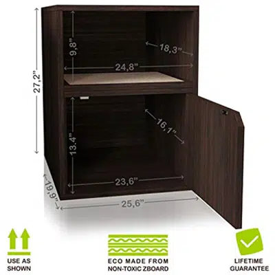 画像 Way Basics WB-LITTER-4-EO Enclosure Litter Box Furniture, Espresso