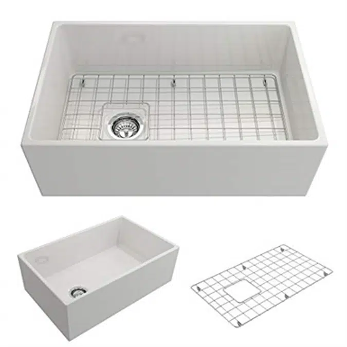 Bocchi 1346 Contempo Apron Front Fireclay 30" Single Bowl Kitchen Sink