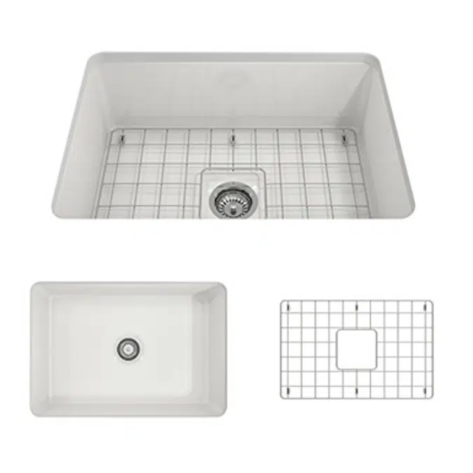 Bocchi 1360 Sotto Undermount Fireclay 27" Single Bowl Kitchen Sink