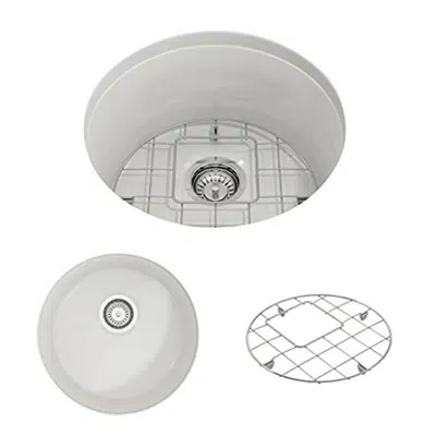 Image for Bocchi 1361 Sotto Round Undermount Fireclay Single Bowl Kitchen Sink