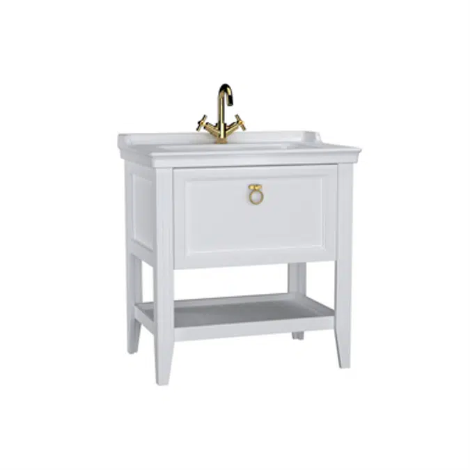 Washbasin Unit - 80cm - With Drawer - With Vanity Washbasin - One Faucet Hole - Valarte Series - VitrA