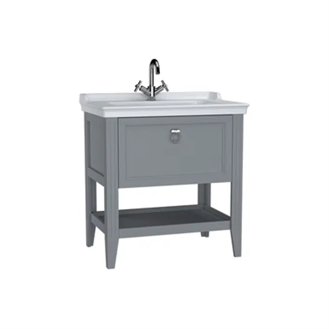 Washbasin Unit - 80cm - With Drawer - With Vanity Washbasin - One Faucet Hole - Valarte Series - VitrA