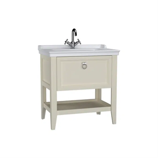 Washbasin Unit - 80cm - With Drawer - With Vanity Washbasin - One Faucet Hole - Valarte Series - VitrA