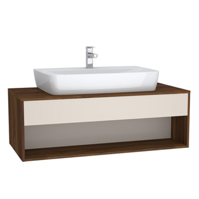 afbeelding voor Washbasin Unit - 120cm - Hotel Unit - For Countertop Basins - With 53cm Depth - With U-cut - İntegra Series - VitrA