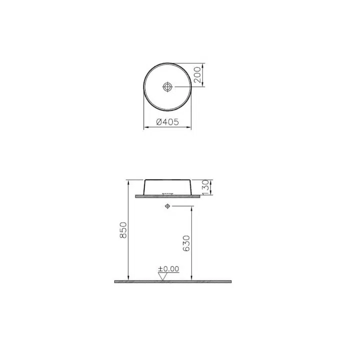 WashBasin - Countertop - Round Bowl - 40cm - FrameSeries - VitrA