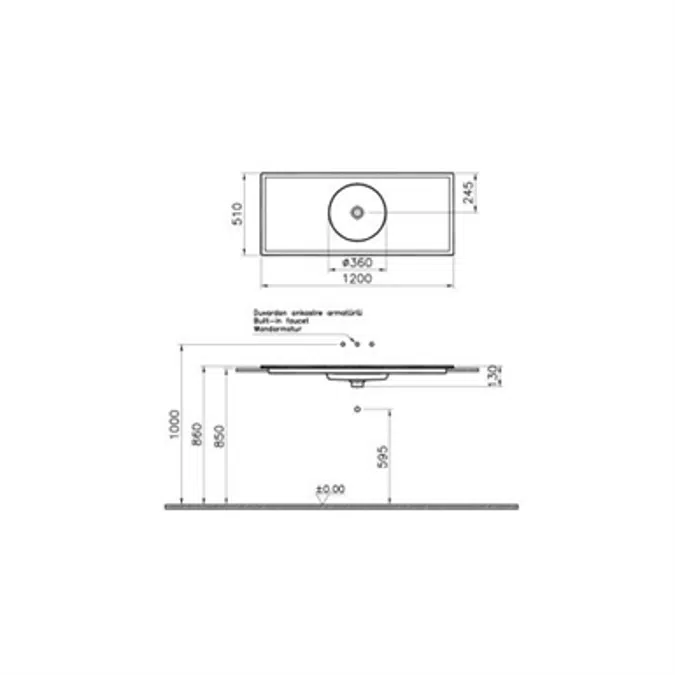 Wash Basin - Vanity Basin, 120cm - Memoria Series - VitrA
