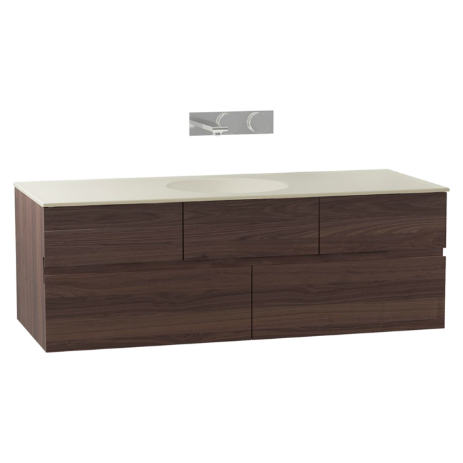 BIM objects - Free download! Washbasin Unit - 120cm - With Drawer ...