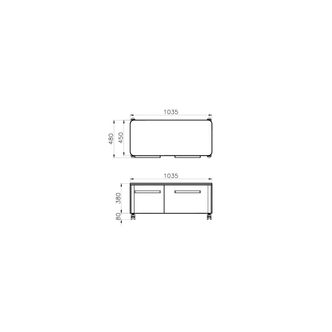 Mid Unit - 100cm - Two Drawer - Moveable Bottom Unit - Nest Trendy Series - VitrA