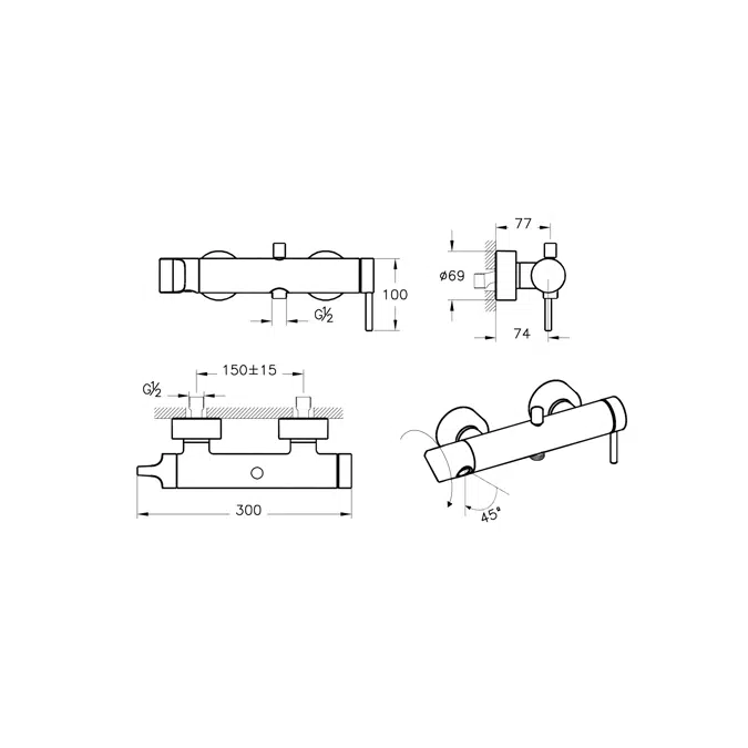 Bath&Shower Mixer - OriginSeries - VitrA