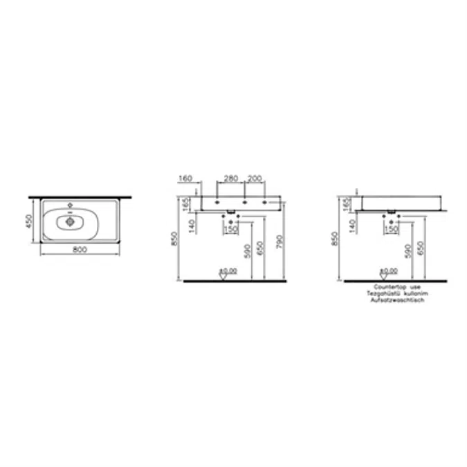Wash Basin - Counter Top - 80cm - Equal Series - VitrA