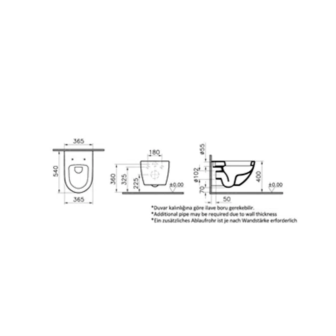 WC Pan - WallMounted - SentoSeries - VitrA
