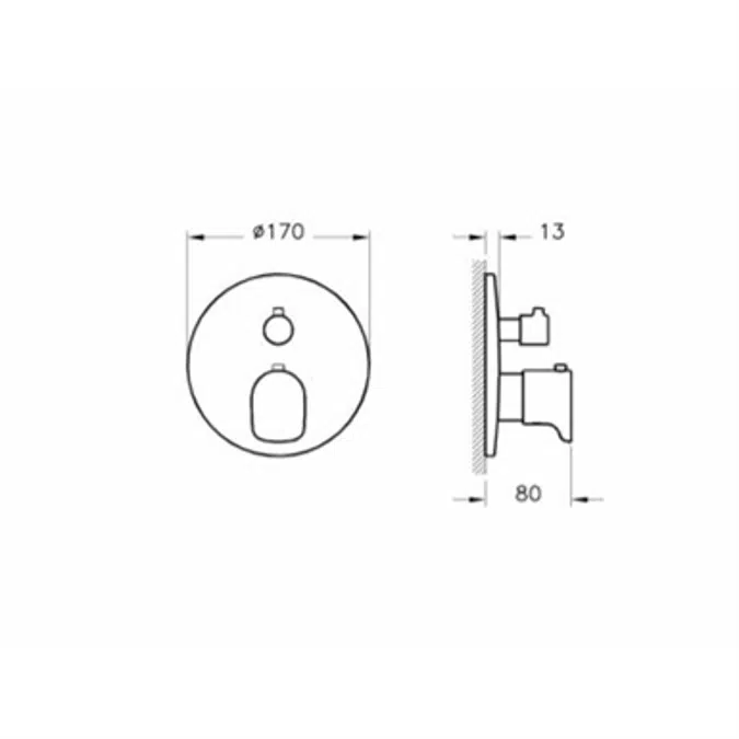 Bath&Shower Mixer - Thermostatic - Built-in Exposed part - X Line Series - VitrA