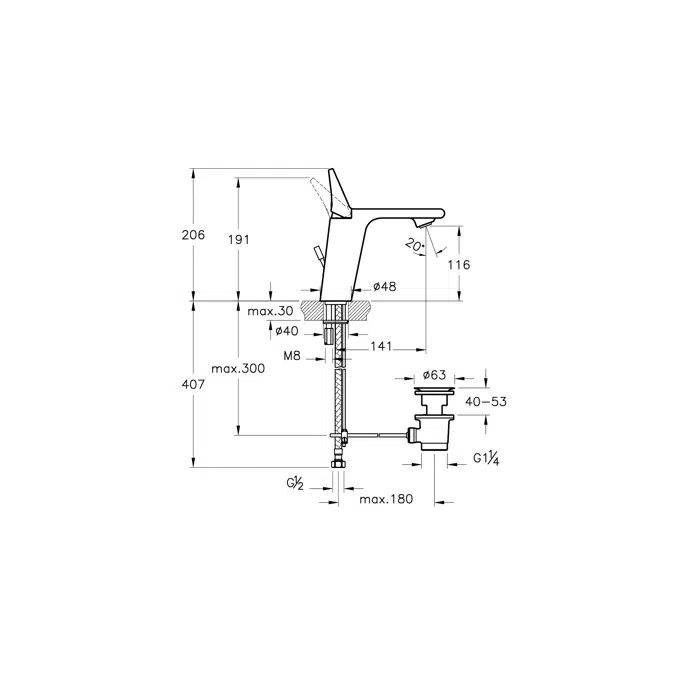 Basin Mixer - With PopUp - Memoria Series - VitrA