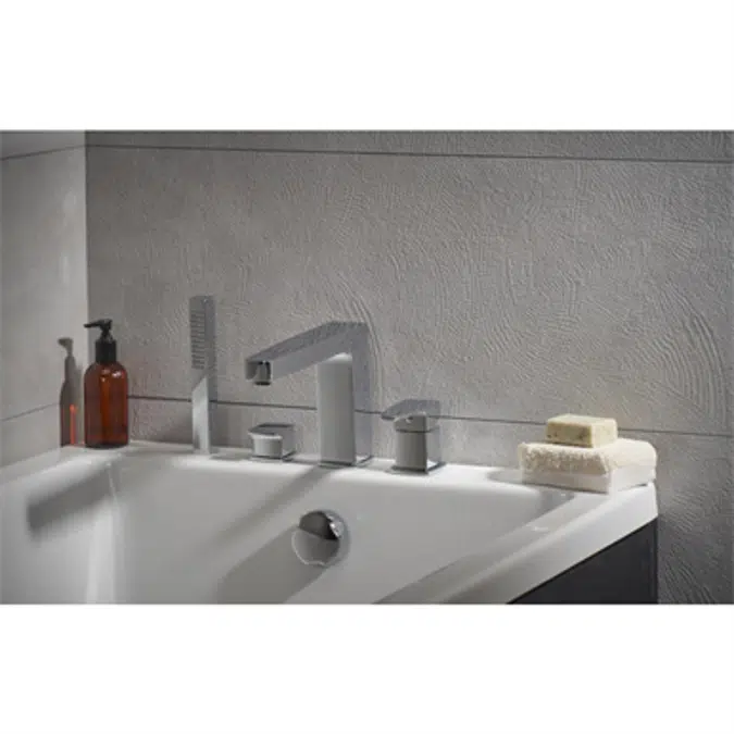 Bathtup Mixer - For 4 Hole Bath tubs deck Mounted With Hand shower - Q line Series - VitrA