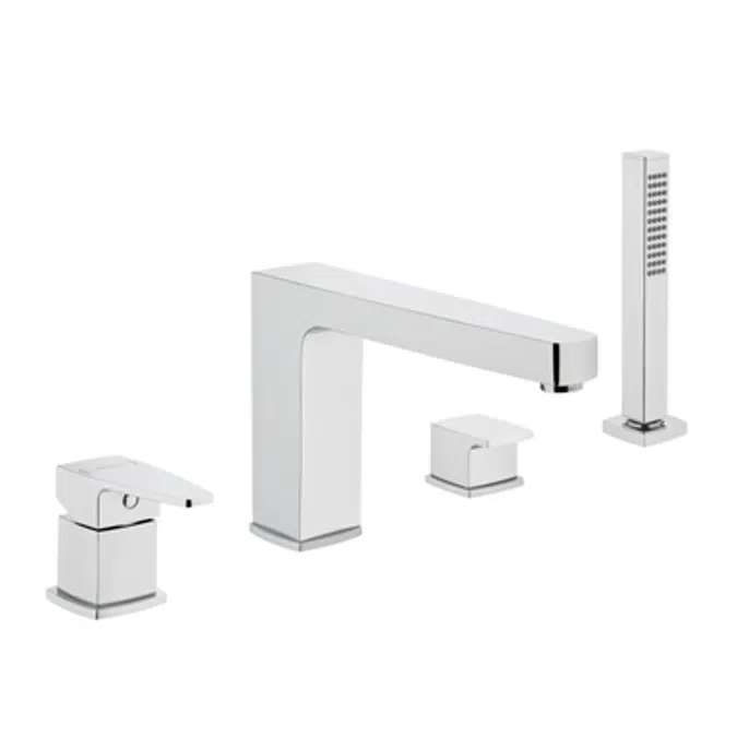 Bathtup Mixer - For 4 Hole Bath tubs deck Mounted With Hand shower - Q line Series - VitrA