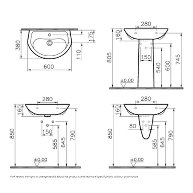 Wash Basin - 60cm - Arkitekt Series - VitrA