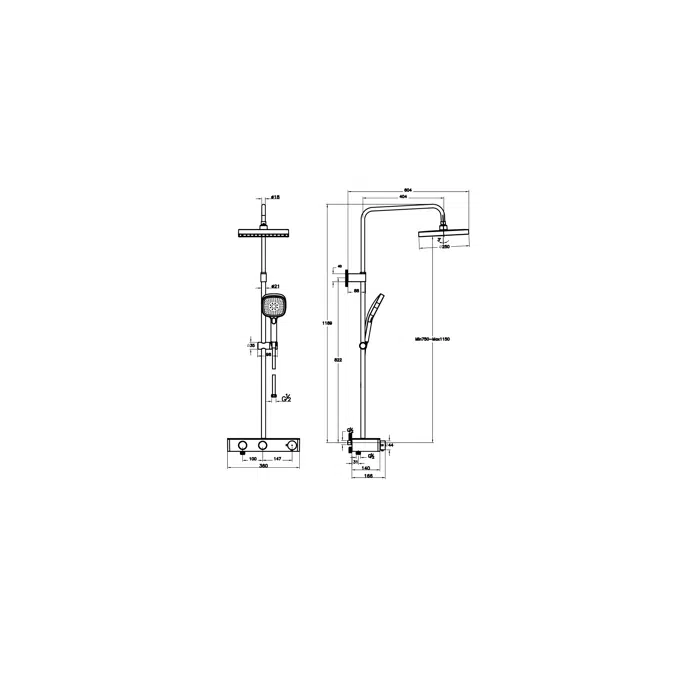 Core Square Shower System