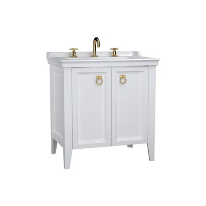 Washbasin Unit - 80cm - With Doors - With Vanity Washbasin - Three Faucet Holes - Valarte Series - VitrA