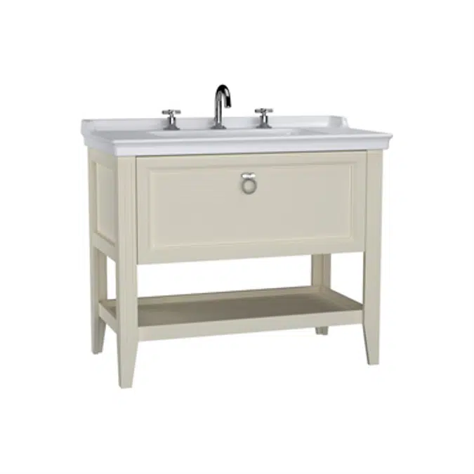 Washbasin Unit - 100cm - With Drawer - With Vanity Washbasin - Three Faucet Holes - Valarte Series - VitrA