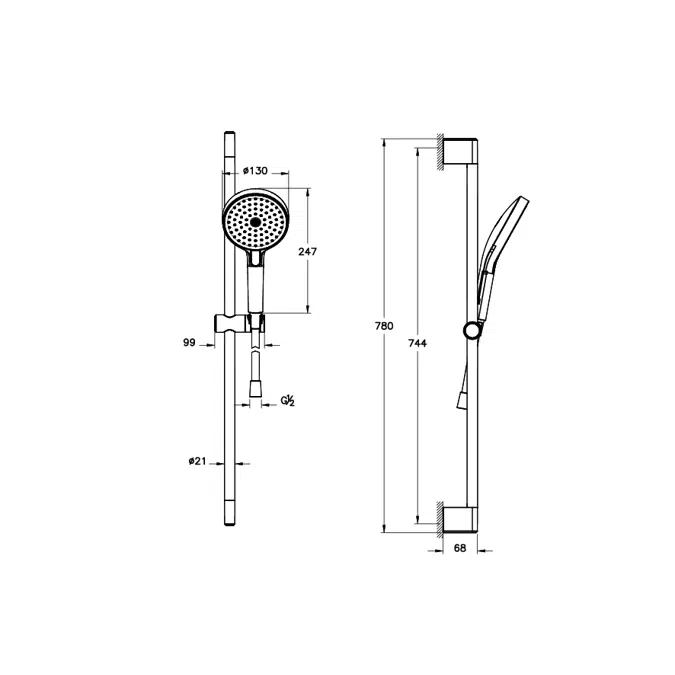 Prime Round Handshower Set