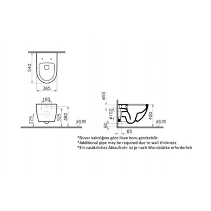 WC Pan - WallMounted - SentoSeries - VitrA