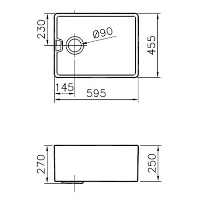 Sink - Single Bowl - 60cm - Arkitekt Series - VitrA