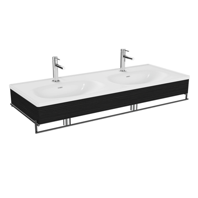 imagem para Washbasin Unit - 130cm - With Double White Washbasin - With Towel Holder - Equal Series - VitrA