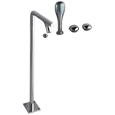 Bathtub Mixer - Floor Bathtub Faucet- - With Hand Shower - İstanbul Series -  VitrA 이미지