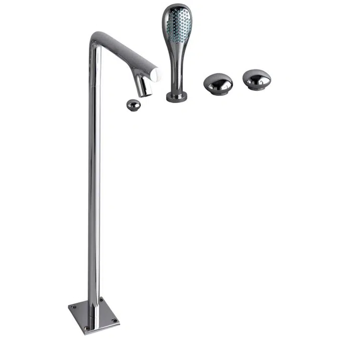 Bathtub Mixer - Floor Bathtub Faucet- - With Hand Shower - İstanbul Series -  VitrA