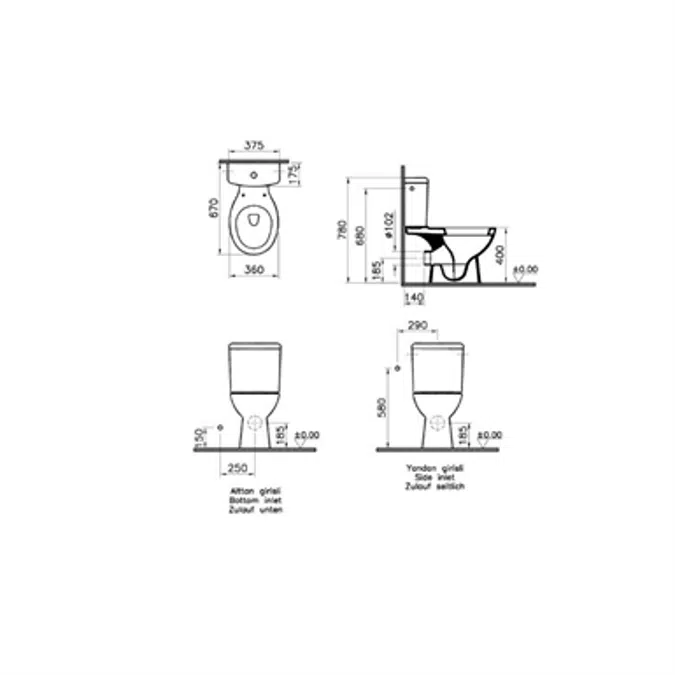 WC Pan - FloorMounted - ArkitektSeries - VitrA