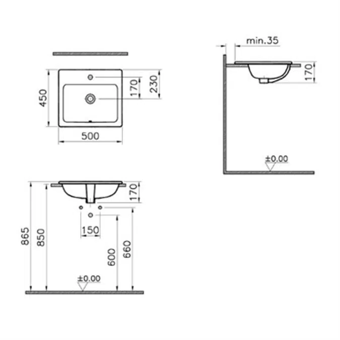 Wash Basin - Countertop - 50cm - S20 Series - VitrA